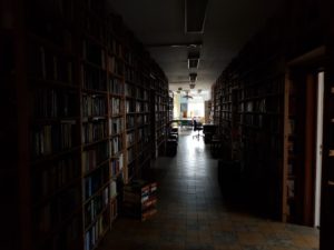 Phantastische Bibliothek im Dunkeln